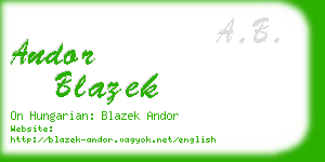 andor blazek business card
